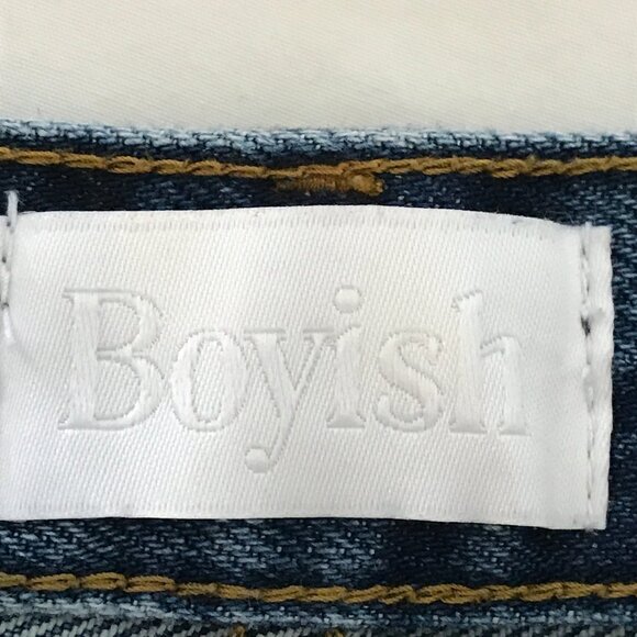 Boyish Billy Jeans Women 26 Blue Mid Rise Button Fly Distressed Raw Hem Boho - Picture 3 of 12